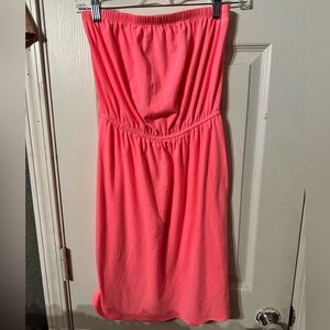 Hot pink Strapless summer dress/cover up